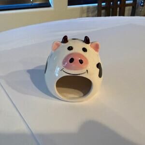Cute Ceramic Cow Hamster Hideout Small Pet Cooling Cave House 3x3"